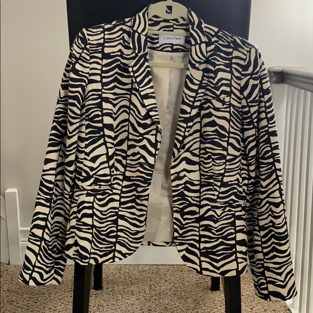 Designer zebra print blazer